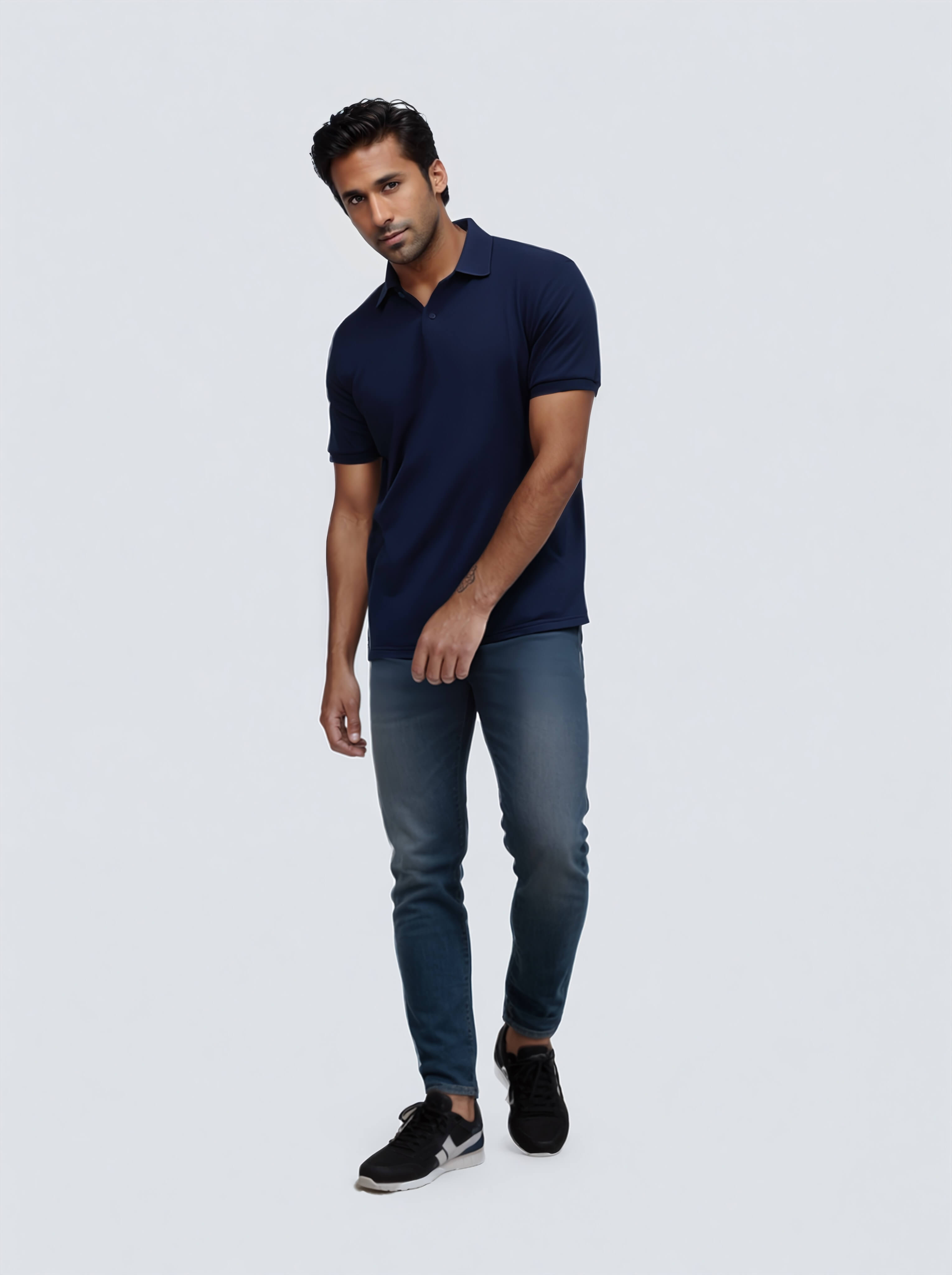 Hosen, T-shirt, Person, Stehend, Mann